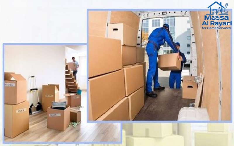 نقل عفش آمن باستخدام أحزمة تثبيت احترافية داخل سيارة مجهزة.