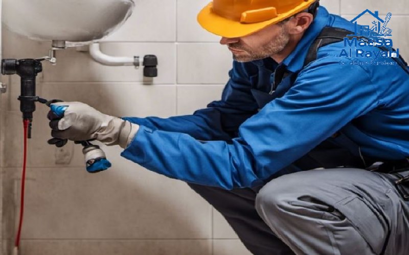 "فريق اصلاح تسربات المياه في شمال الرياض باستخدام قطع غيار اصلية"