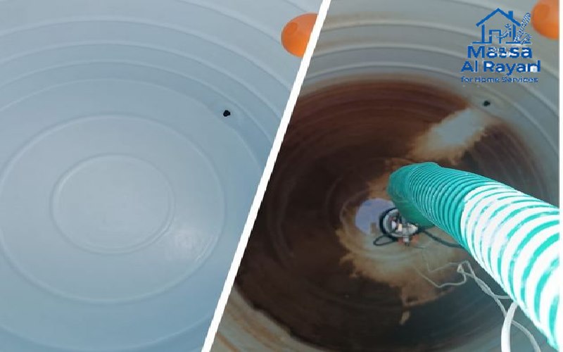 صورة خزان نظيف وآخر متسخ (قبل/بعد)